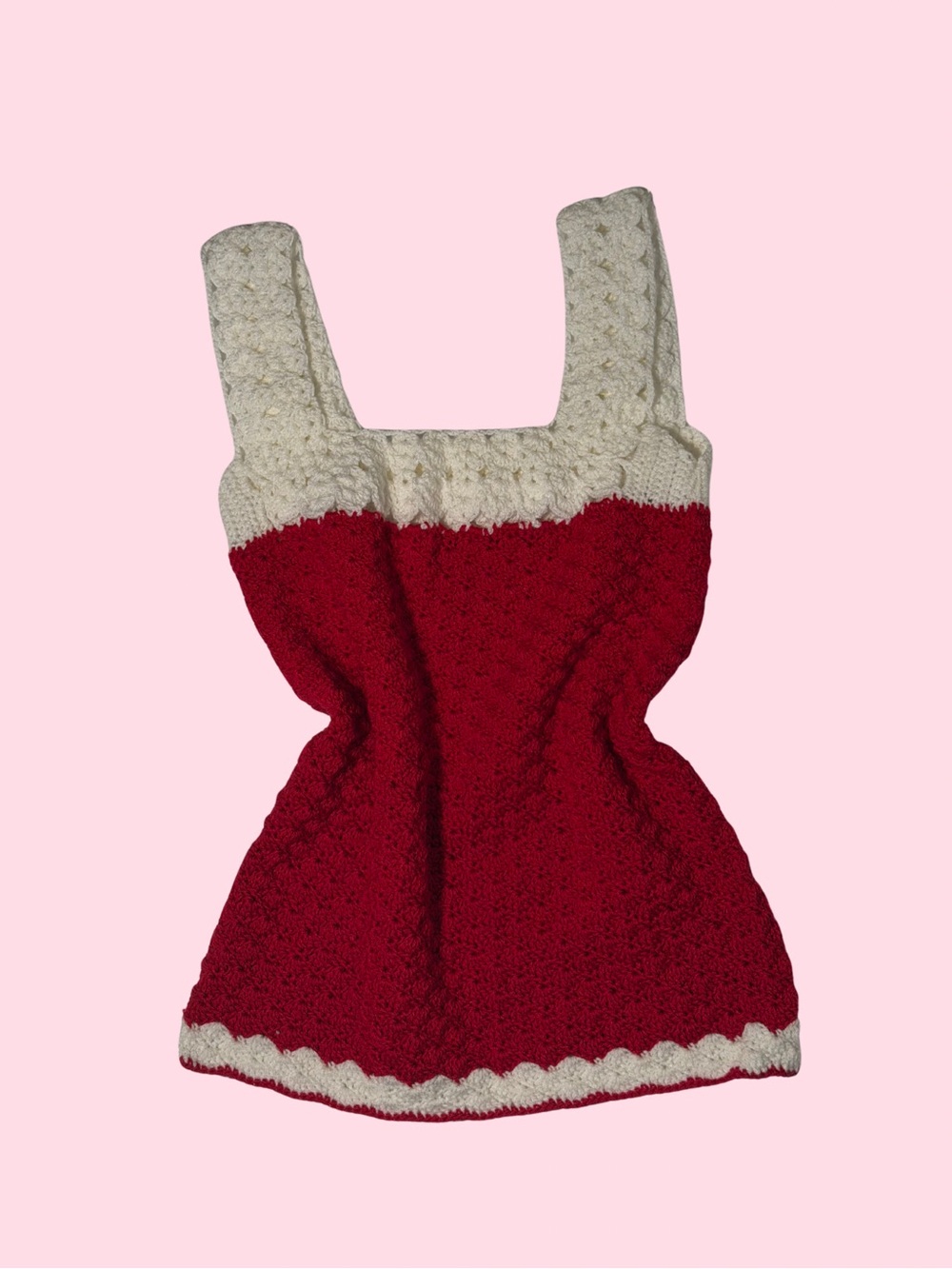 Women’s Red and Cream Knit Tank Dress
